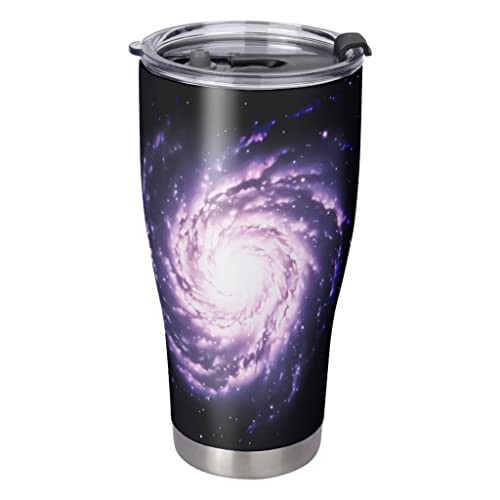 Rosa Galaxie - Taza térmica de acero inoxidable con doble pared aislada al vacío, taza de café con tapa, a prueba de… - Imagen 4
