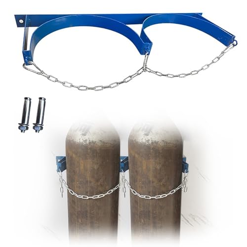 Support de cylindre gaz Support de stockage de bouteilles de gaz pour montage mural, support en métal pour réservoir de cylindre de support d'oxygène avec chaîne de protection pour réservoir d'air de