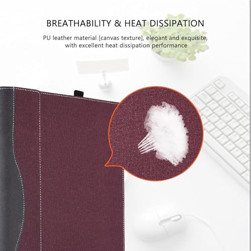 Funda ASUS Vivobook S 15 S5506 de piel roja para trabajar en cafeterías y oficinas 5
