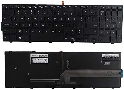 New Laptop Notebook Replacement Keyboard with Backlit Compatible with Dell Inspiron 15 3000 3541 3542 3552 5000 5547 Black US Layout(6 Months Warranty)