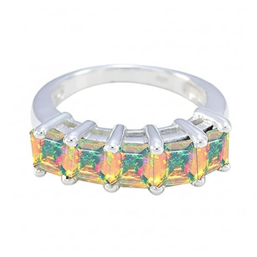 Bague en argent sterling 925 et pierres précieuses taille princesse de haute joaillerie