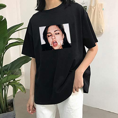 Camiseta para Mujer Nueva Camiseta De Manga Corta De Moda De Verano Personalidad Cartas Divertidas Casual Camiseta De Gran Tamaño para La Vida Cotidiana
