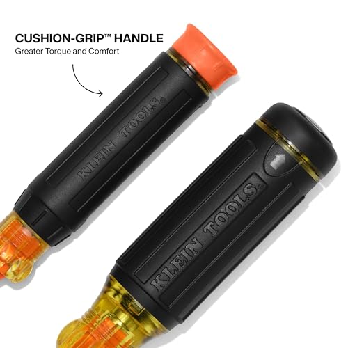 Image of Klein Tools 32310INS 10-in-2 Insulated Multi-Bit and Multi-Bit Precision Screwdriver Set, Auto-Locking Collar, 1000V Rated, In-Handle Bit Storage