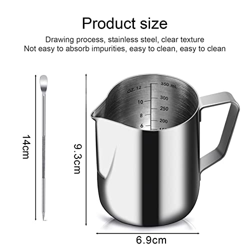 image for Milk Frothing Pitcher Jug,COWALKERS Stainless Steel Milk Frothing Pitc