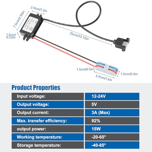 BEYIMEI USB DC Converter 12V 24V Buck to 5V 3A 15W Output Power Adapter Car Power Converter Buck for