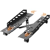 PUTORSEN PC Ständer mit Rollen, PC Tower Ständer, Mobiler CPU Stand, Universal PC Halterung mit Einstellbare Breite und Länge - Schwarz