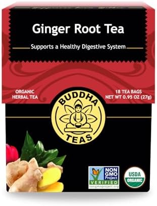 Buddha Teas Organic Ginger Root Tea - Herbal Tea, Caffeine Free