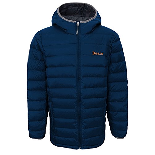 Outerstuff NFL Chicago Bears Boys (8-20) Solid Packaway Puffer Jacket, X-Large, Dark Obsidian