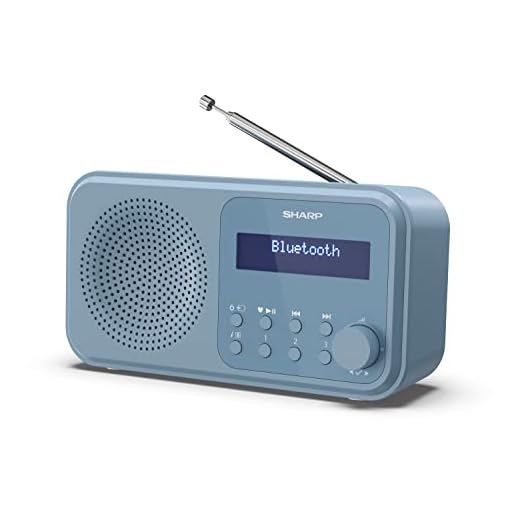 SHARP DRP420 Portables Digitalradio (DAB/DAB+/FM mit RDS, USB, Bluetooth 5.0, 3,5mm Klinke Wecker-Funktionen, Batteriebetrieb), blau