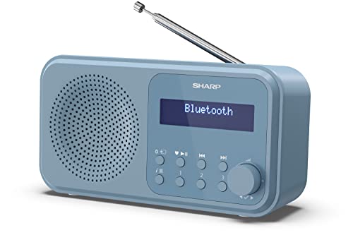 SHARP DR-P420 (BL) Radio numérique Portable Tokyo (Dab/Dab+/FM avec RDS, Bluetooth, USB ou Piles) Bleu