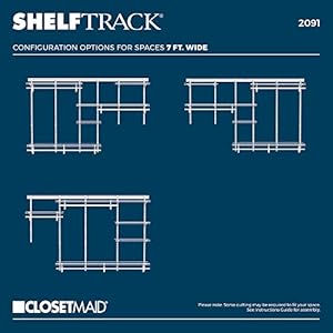 ClosetMaid ShelfTrack Wire Closet Organizer System Adjustable from 7 to 10 Ft, with Shelves, Clothes Rods, Hardware, Durable Steel, White, 7 ft ft ClosetMaid ShelfTrack Wire Closet Organizer System Adjustable from 7 to 10 Ft with Shelves Clothes Rods Hardware Durable Steel White 7 ft ft