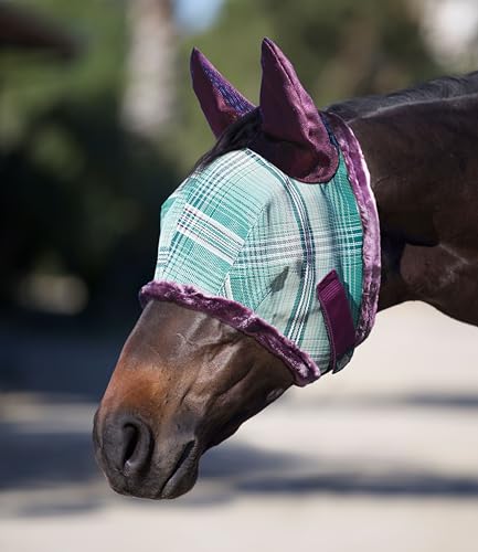 Kensington Fly Mask with Soft Ears w/Fleece Imperial-Jade/Large - Average (900-1200 lbs)