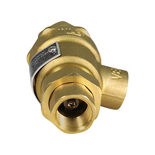 Image of Midline Valve 190U012-5 Backflow Preventer Valve for Hydronic Heating Applications; 1 /2 in. FIP Connections; Cast Iron (5 Pack), brass
