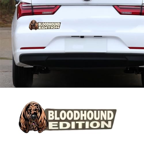 Image of Cute Dog Car Badge Laser Cutting Car Emblem,Funy 3D Acrylic Dogs Badge Rated Car Emblem Automotive Badge Decals and Stickers for Car, Truck, Rv, Boat Exterior Decoration (Bloodhound)