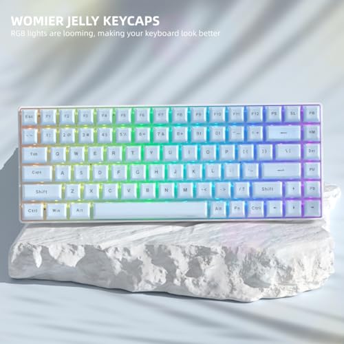 Image of Womier Blue Jelly Keycaps, Shine Through Keycaps for Mechanical Keyboard | OEM Profile Keycap Set, 113-Key Custom Keycaps for 60%,75%,100% Keyboards with Cherry /Gateron MX Switches