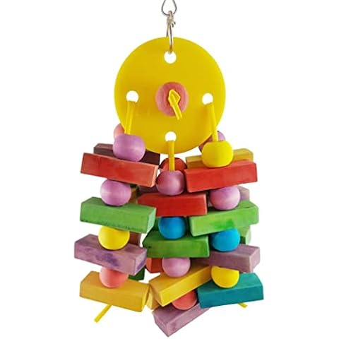 YF-ANEN Parrot Bird Chew Toys - Natural Wooden Bite Blocks for Small to Medium Parrots Cover