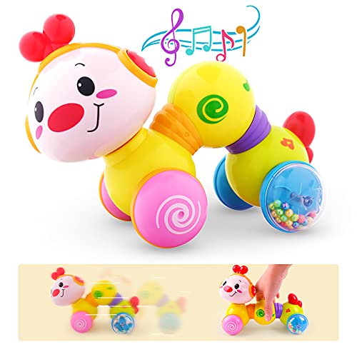 Image of Vanmor Baby Toys 6 to 12 Months, Infant Musical Crawling Toy, Press and Go Interactive Inchworm Toy with Light Up, Caterpillar Tummy Time Educational Toddler Toys 6 7 8 9 12 18 Months Boy Girl Gift