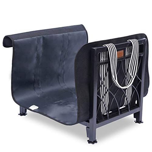 MYFIREPLACEDIRECT Firewood Rack with Log Bag 19 Inch Fireplace Log Holder Indoor Indoor/Outdoor Wood Storage Log Rack Decorative Heavy Duty Steel Firewood Carrier Stove Stacking Rack