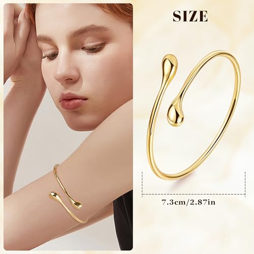 3Pcs Arm Cuff for Women Open Upper Arm Cuff Bangle Armlet Gold Silver Adjustable Armband Arm Bracelet Set4