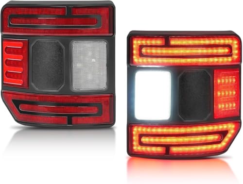 SUPAREE Flush Mount LED Rear Brake Tail Lights Compatible with Jeep Gladiator JT 2020 2021 2022 2023 2024 2025 Replace OEM Red Taillight Assembly Included Smoked Reverse Turn Signal Running light