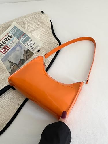 QWINEE Women's Artificial Patent Leather Tote Bag for Women Zipper Square Satchel Purse Ladies Shoulder Crossbody2