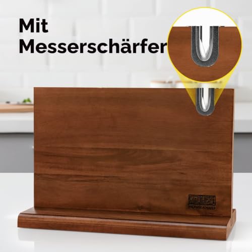 HOSHANHO Messerblock Magnetisch mit Schärfer, Magnetischer Messerhalter – Ansicht 3