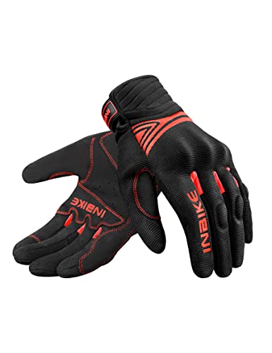 INBIKE Motorradhandschuhe Herren Damen Sommer Motocross Handschuhe Motorrad Fahrradhandschuhe Männer Vollfinger Schutz Atmungsaktiv Schwarz&Rot S., 27.99 €