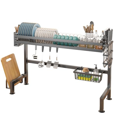 Over the Sink Dish Drying Rack Kitchen Dish Rack Plates Drying Stand Large Capacity Dish Drainer Rack 72cm