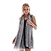 KAVINGKALY Bufanda con purpurina para mujer Ombre Color Envolturas elegantes simples (gris)