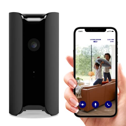 Canary All-in-One + 3 Months Membership: 1080p HD Wireless Security Surveillance System for Home, Office, Baby, Pet Monitor; Built-in Siren, Climate Monitor; Motion, Person, Air Quality Alerts – Black