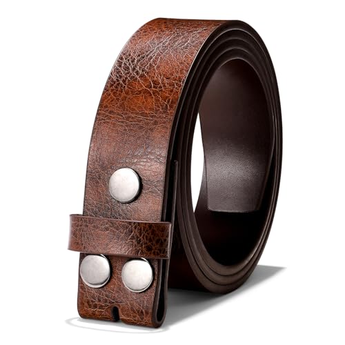 Herren Western Leder Gürtel Strap Ohne Schnalle 3.8cm Vintage...