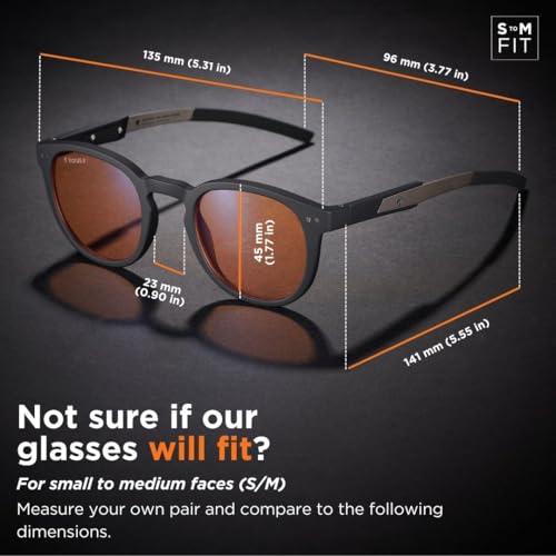 Image of Horus X • Round Blue Light Glasses Men and Women | Computer Glasses for Screens Anti-Fatigue & Eyestrain Relief | Revo Amber