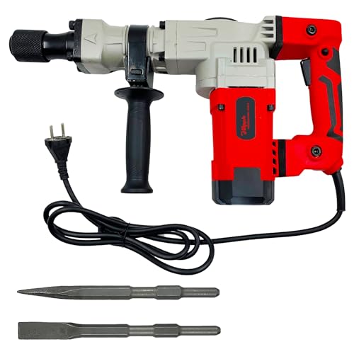 Image of Hillgrove HGCM1063M4 18MM Demolition Chisel+Hammer Concrete Breaker Drill Machine with 2 Bits for Breaking Concrete Wall /Hammer Drill (18 mm Chuck Size, 2200 W)