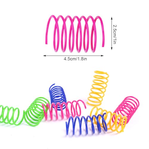 vsshe Cat Spring Toys, 24 Pack Colorful Spring Coils Toy for Indoor Cats Adult, BPA Free Plastic Interactive Toys, Cat Coil Toy to Kill Time and Keep Fit for Swatting Biting Hunting Kitten Toys - Image 3