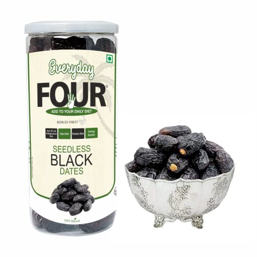 Everyday Four Seedless Black Dates (Khajur/Khajoor) All Natural Finest Dates 400g (B09PHLBH1K) Amazon Price History, Amazon Price Tracker