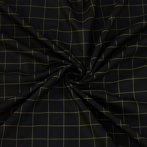 Image of BIGREAMS Unstitched Checkered Suiting Luxury Pants Fabric for Men - 1.5 Meter Pant Piece | Premium Blended Material | Soft Finish | Ideal for Formal Trousers