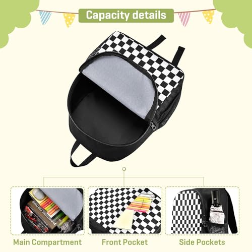 Black and White Buffalo Check Plaid Checkerboard Toddler Backpack for Boys Girls Kids Backpack Preschool Kindergarten Child Bookbag Black White Buffalo4