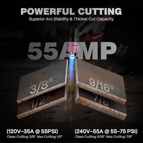 Image of ARCCAPTAIN iControl CUT55 Prolux Plasma Cutter Machine, [APP Control] 55 Amp Non-Touch Pilot Arc, 120V /240V, Upgraded LED Display, Expanded Metal, Rust Removal, Air Pressure Detection for Home DIY