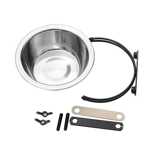 Mikikit Stainless Steel Pet Bowl Hanging Cage Cats Rabbits Birds Easy to Clean Safe Convenient Feeding for Pets