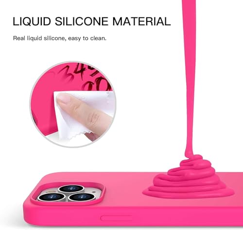 Image of MIDOS Back Cover Compatible with iPhone 14 Pro Max Case Liquid Silicone Full Protection Shock Proof Back Cover for iPhone 14 Pro Max (2022) 6.7 inch (S Hot Pink)