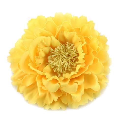 Image of Peony Fabric Flower Brooches Oversize Lapel Pins Extra Big Brooch Delicate Dancing Party Prom Wedding Charm Banquet Dress Suit Guest Corsage Accessories Gifts Dancer Large Hairpin Clip 110mm
