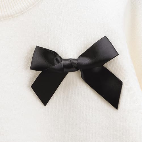 Image of Danny D Young Girl′s Bowknot Sequin Knitted Sweater Crew Neck Long Sleeved Tops for Autumn and Winter