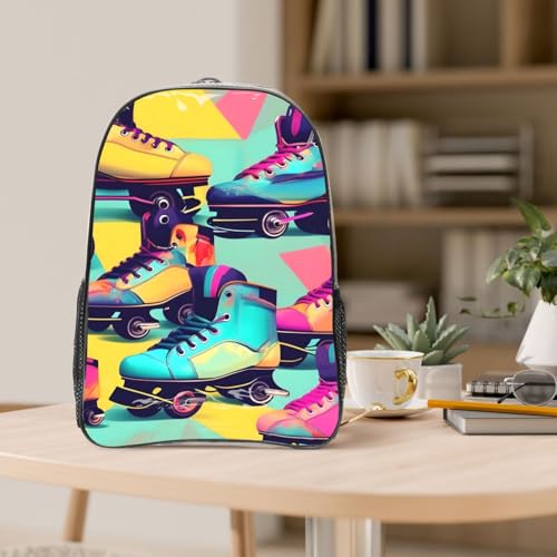 Sac à dos rétro avec imprimé coloré et transparent pour travail - 5