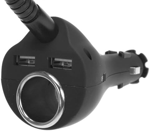 iKross Universal Cigarette Car Mount Holder with 2 USB Port and Extra Socket - include Micro-USB Data Cable