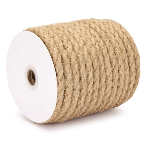 Corde de Jute Naturelle Torsadée - 12 mm x 10 mètres | Ficelle Robuste pour Bricolage, Jardinage, Décoration et Artisanat, Brun