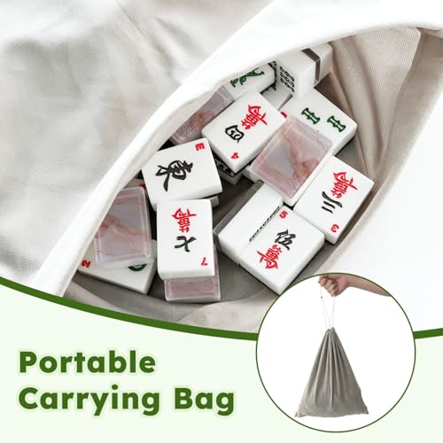 Set American Mahjong 166 piezas acrílico con bolsa y dados miniatura 5