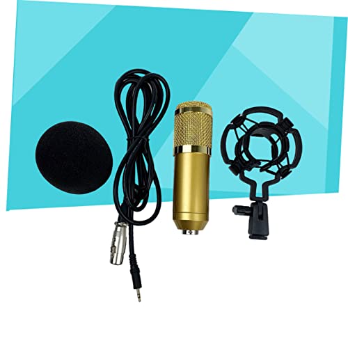Microphone à condensateur de studio avec membrane large et XLR plaqué or