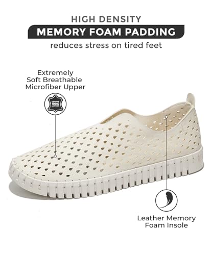 Project Cloud Womens Shoes – Lightweight Summer Loafers for Women with Memory Foam Insole – Stylish & Comfortable Womens Loafers - Perfect Summer Shoes for Women 2025 (Lily, White, 8)3