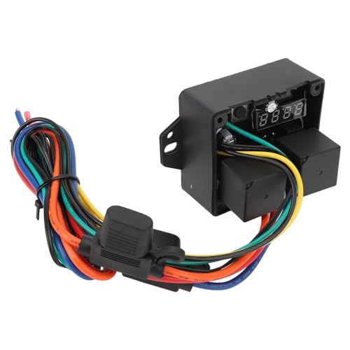 Digital Electric Thermatic Fan Switch Kit, 12V Adjustable Temperature Control Dual Fan Operation Digital Fans Controller with Sensor Wire, for Cars Trucks, for Single and Dual Fan