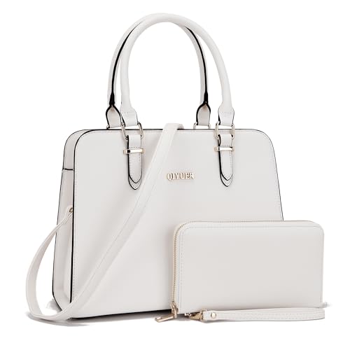 Qiyuer Purse For Womens Purses And Handbags Satchel Wallet Sets Work Tote Bags White